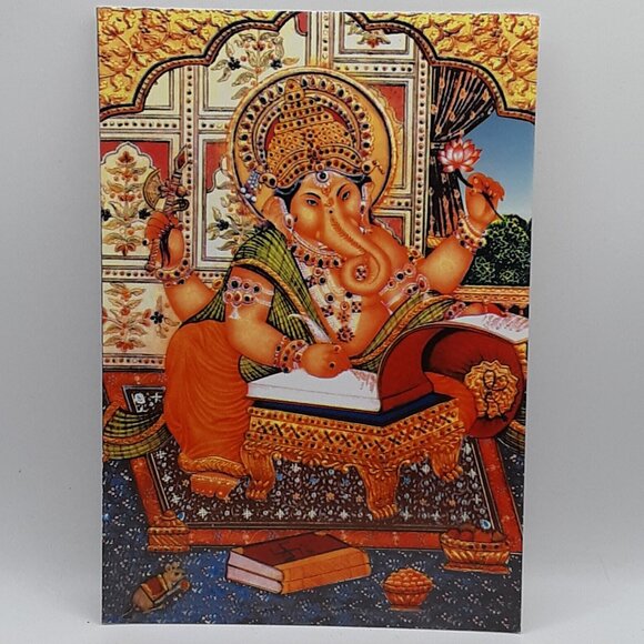One Free With Tapestry OR Book Ganesh Hindu Satya Card Postcard Photo Frame Art - Picture 1 of 6